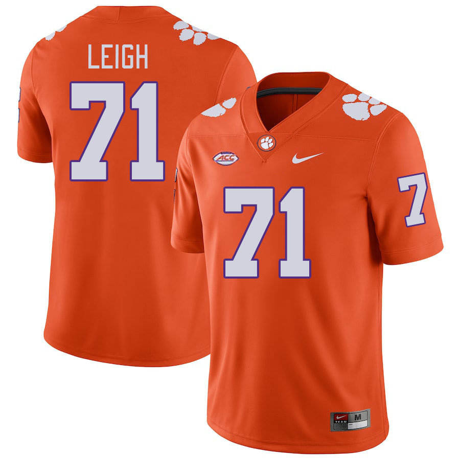 Men #71 Tristan Leigh Clemson Tigers College Football Jerseys Stitched-Orange